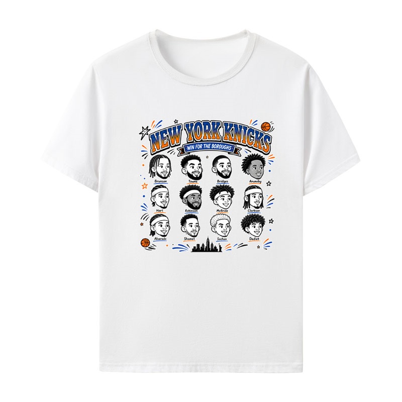 Men'S Fashion New York - New York Knicks Lineup T-shirt Men