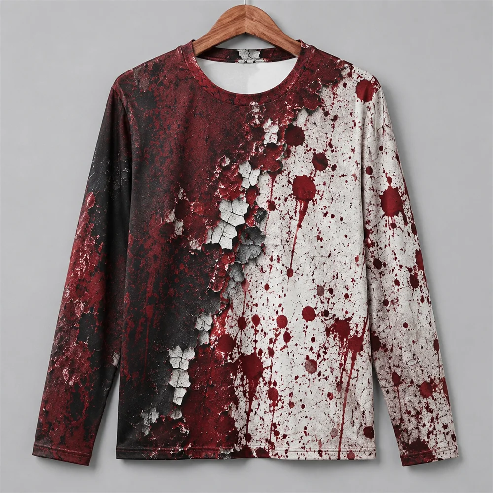3D Print Horror Red Blood Stai - Mens Fashion Summer review and price