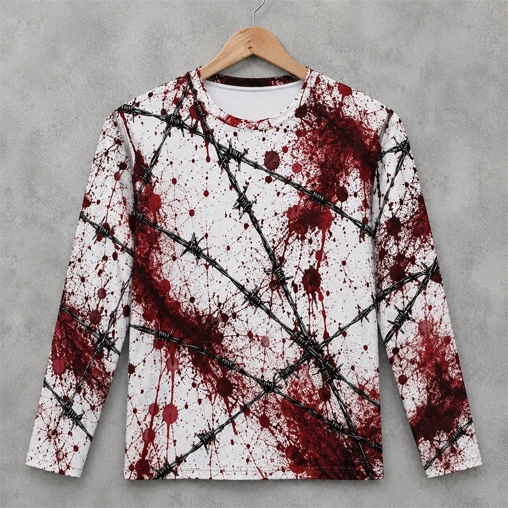 3D Print Horror Red Blood Stai - Mens Fashion Summer review and price