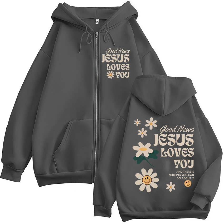 Good News Jesus Loves You Chri - Mens Fashion Zip Up Hoodies review and price