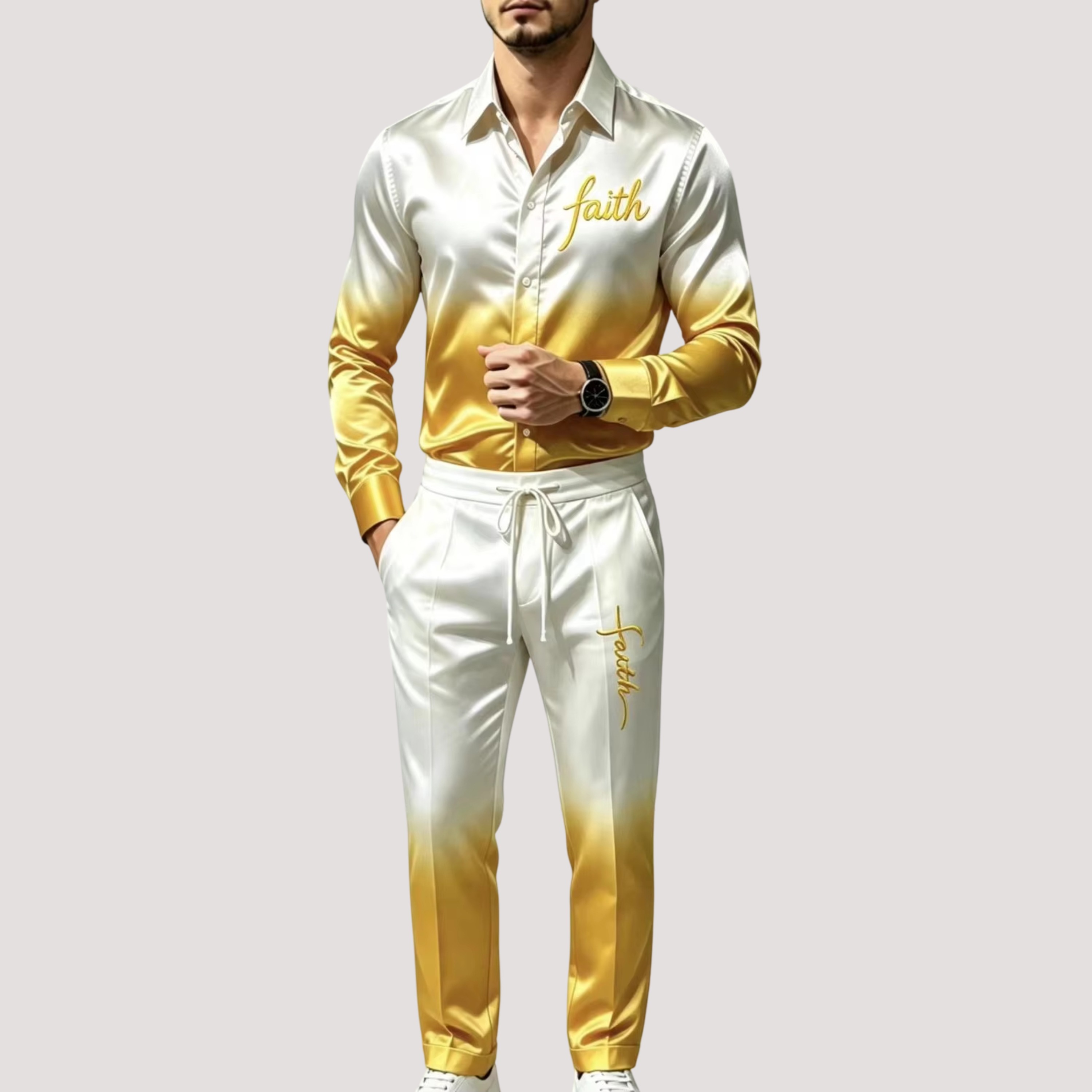 Men's Satin Silk Sports Suit T - Mens Fashion Clothes review and price